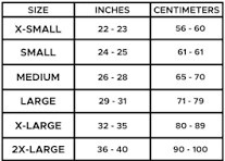 Sammy J Secret Belt 2.0 official size guide XS through 2XL